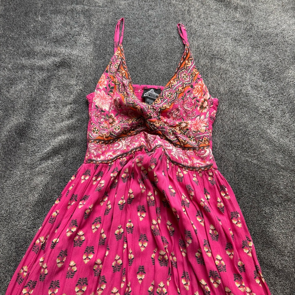 Angie Twist Front Maxi Dress - Fuchsia - Picture 12 of 16